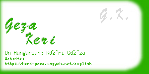 geza keri business card